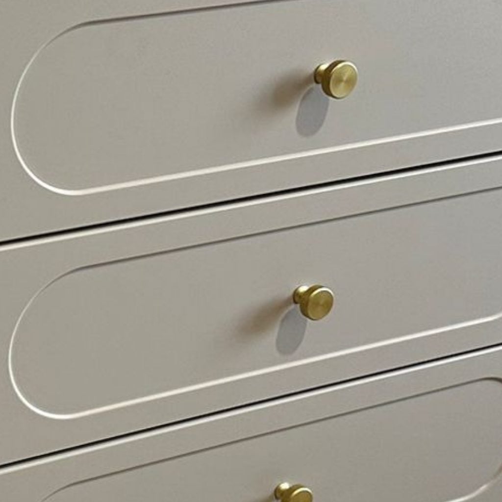 Comodă CORTONA casmir bazalt cu 3 sertare și 2 uși, MDF frezat oval vopsit, 150x40x80 cm Arboteca