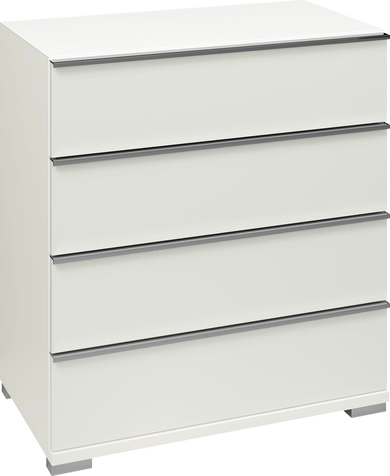 Comoda Imola, Mustering, patru sertare, self closing, Alb, 75 cm latime Arboteca