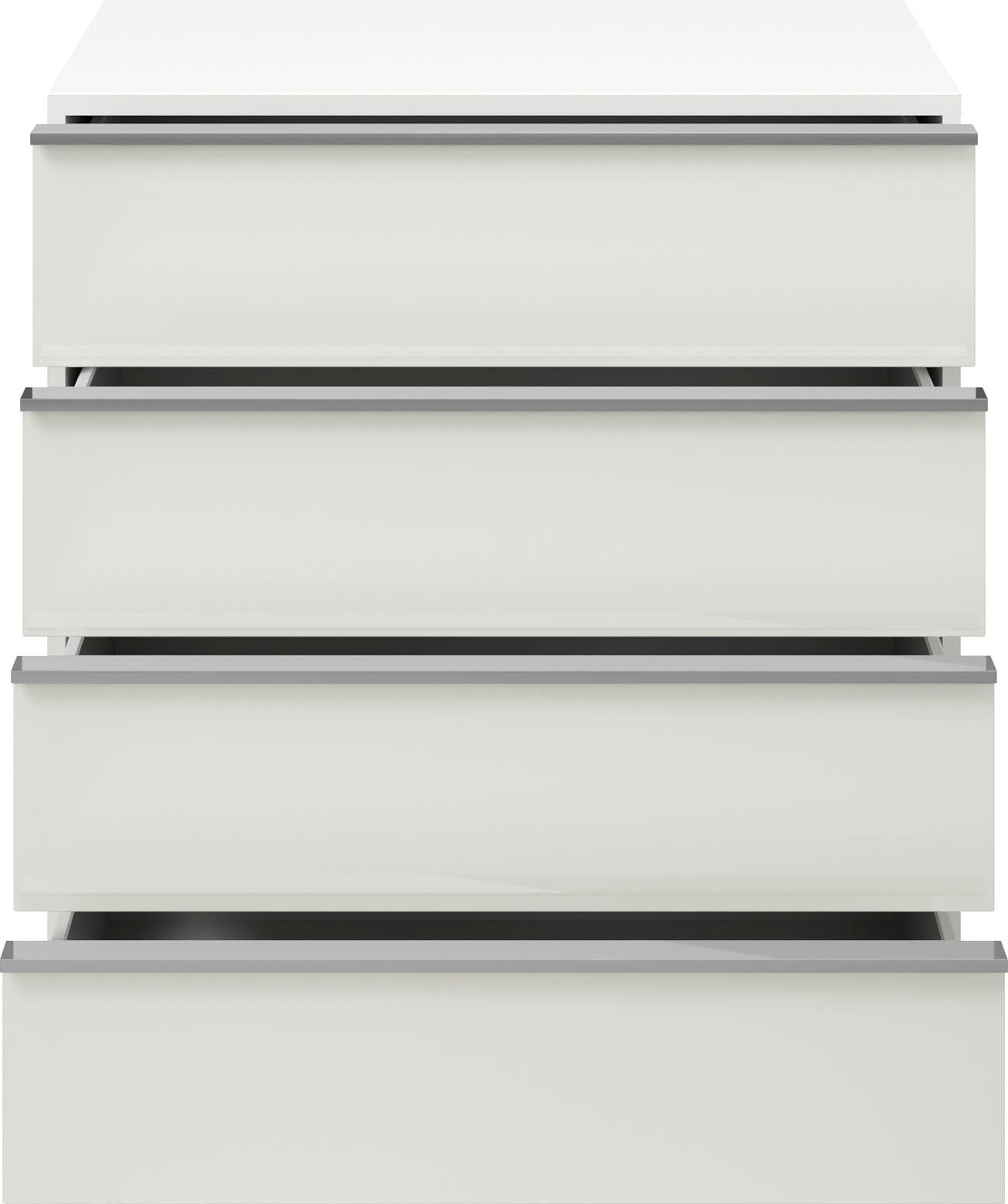 Comoda Imola, Mustering, patru sertare, self closing, Alb, 75 cm latime Arboteca