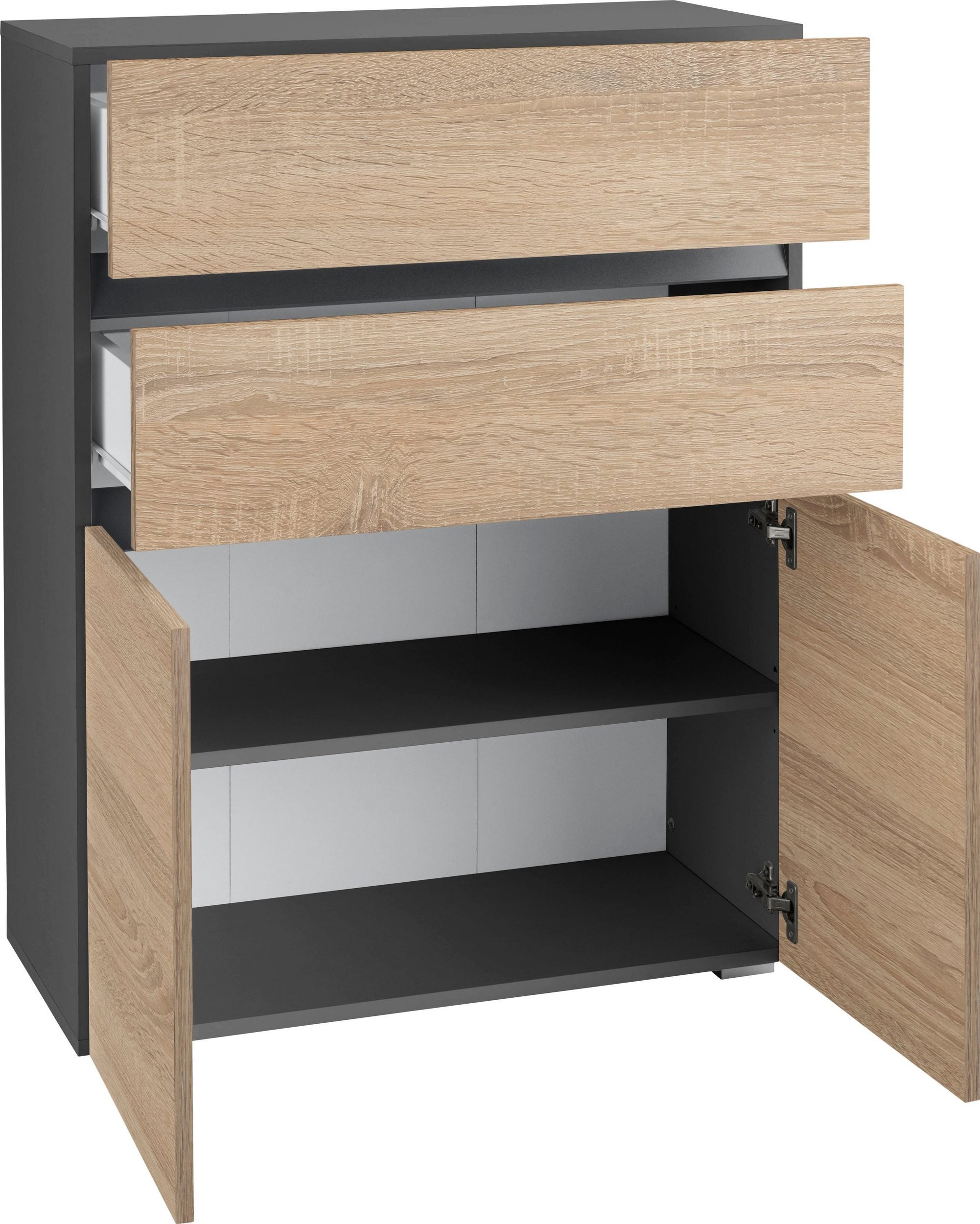 Comoda de baie Wisla, 76 cm, Stejar-Gri Arboteca