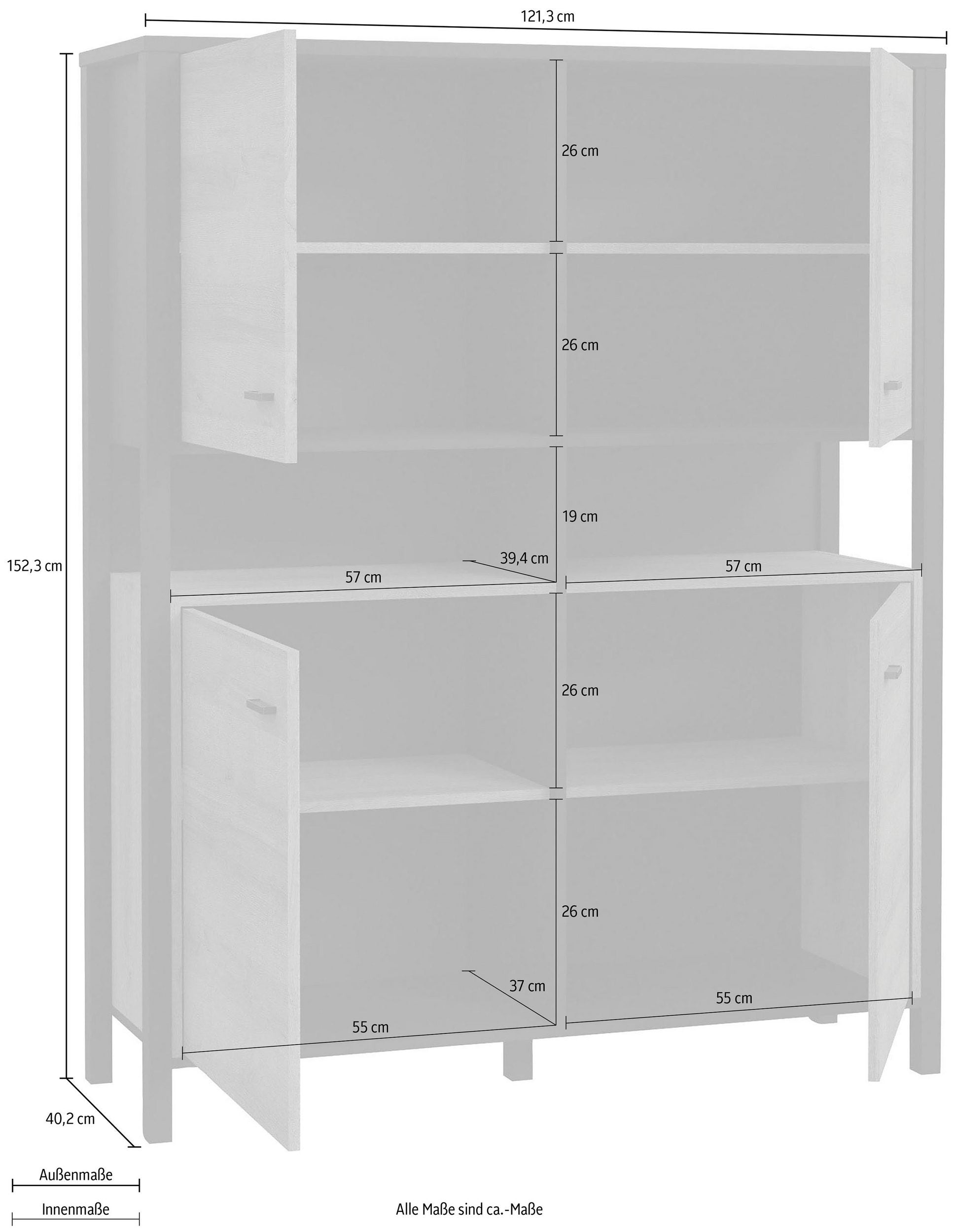 Comoda inalta Seikola, 121 cm latime Arboteca