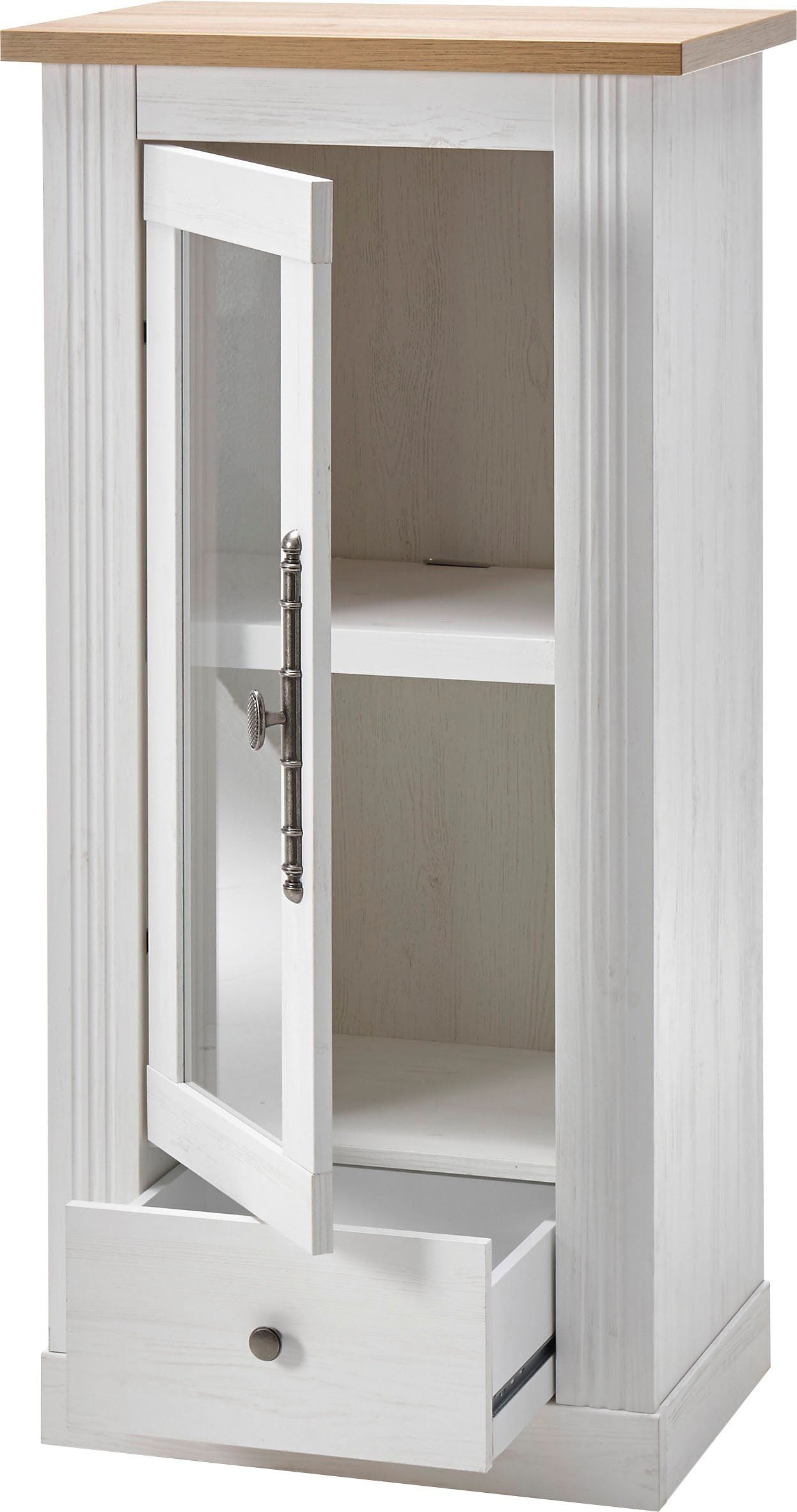 Vitrina joasa Westmister, Alb-Natur, 58 cm latime Arboteca
