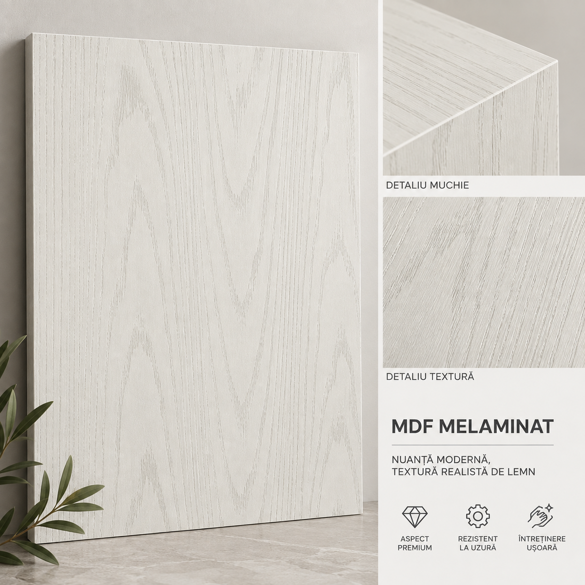 Comodă MANAROLA cu corp alb, 3 sertare și 2 uși, fronturi MDF decor stejar, 150x40x80 cm Arboteca
