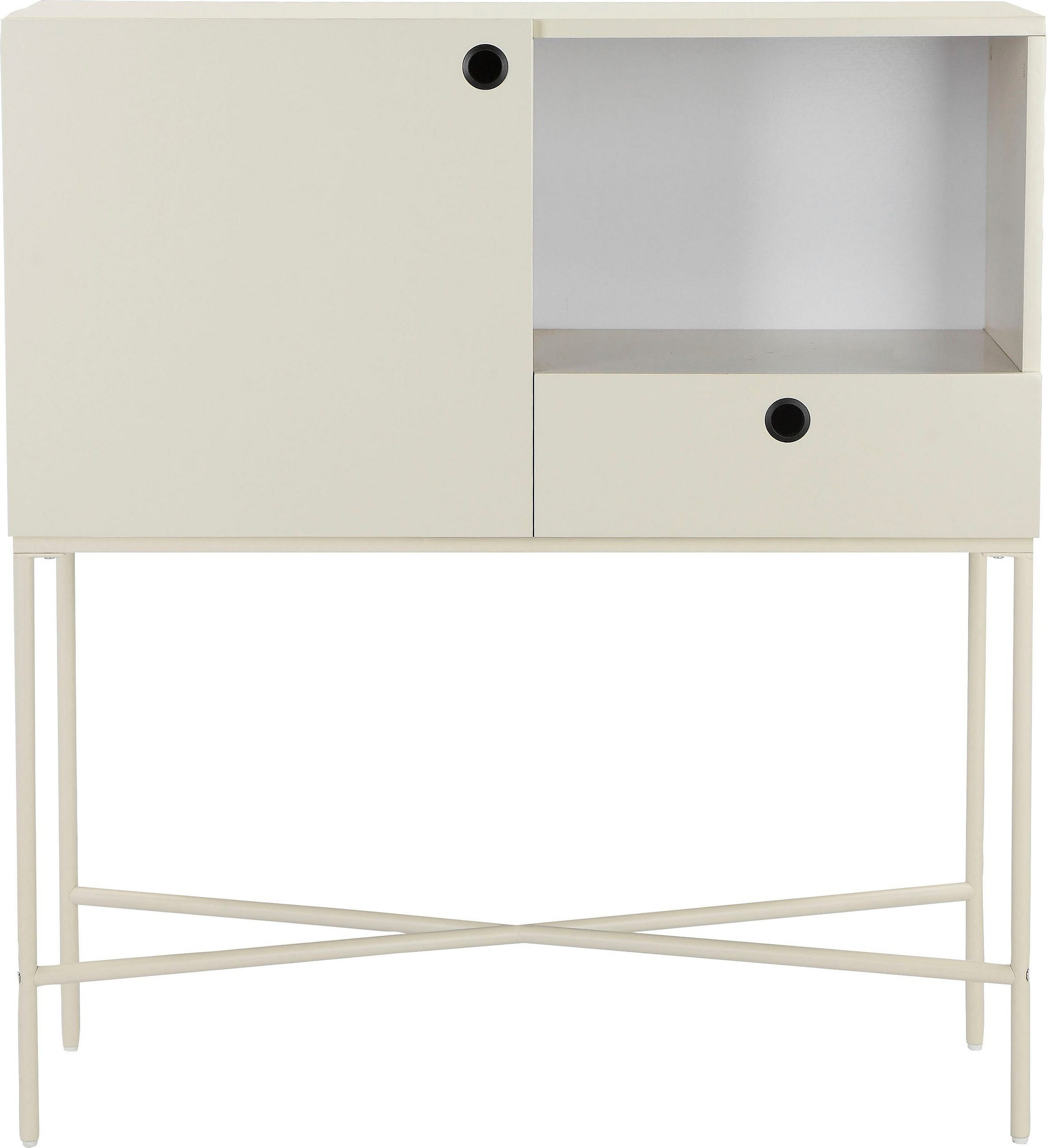 Comoda Mariella, MDF, Crem, 100 cm latime Arboteca