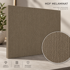 Comodă MENORCA cu corp casmir deschis, 3 sertare și 2 uși, fronturi MDF maro cu textură liniară, 150x40x80 cm Arboteca