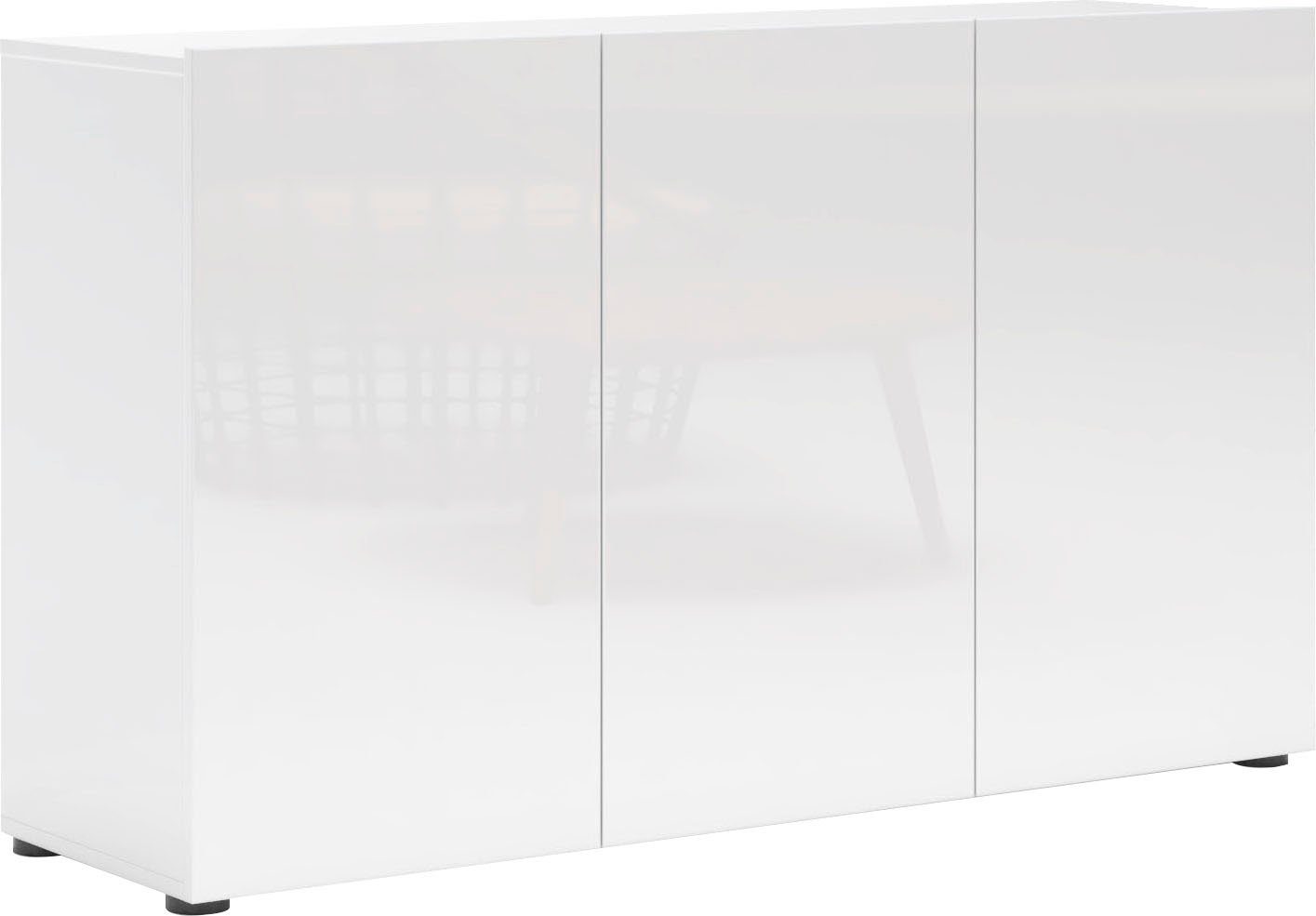 Comoda Mister , Alb lucios , 135 cm latime Arboteca