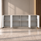 Comodă MORAIRA casmir deschis 200 cm, fronturi MDF vopsit frezat, 200x40x80 cm Arboteca
