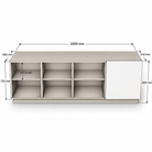Comodă MORAIRA casmir deschis 200 cm, fronturi MDF vopsit frezat, 200x40x80 cm Arboteca