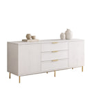 Comodă PORTOFINO albă cu 3 sertare și 2 uși, MDF vopsit mat, 150x40x80 cm Arboteca