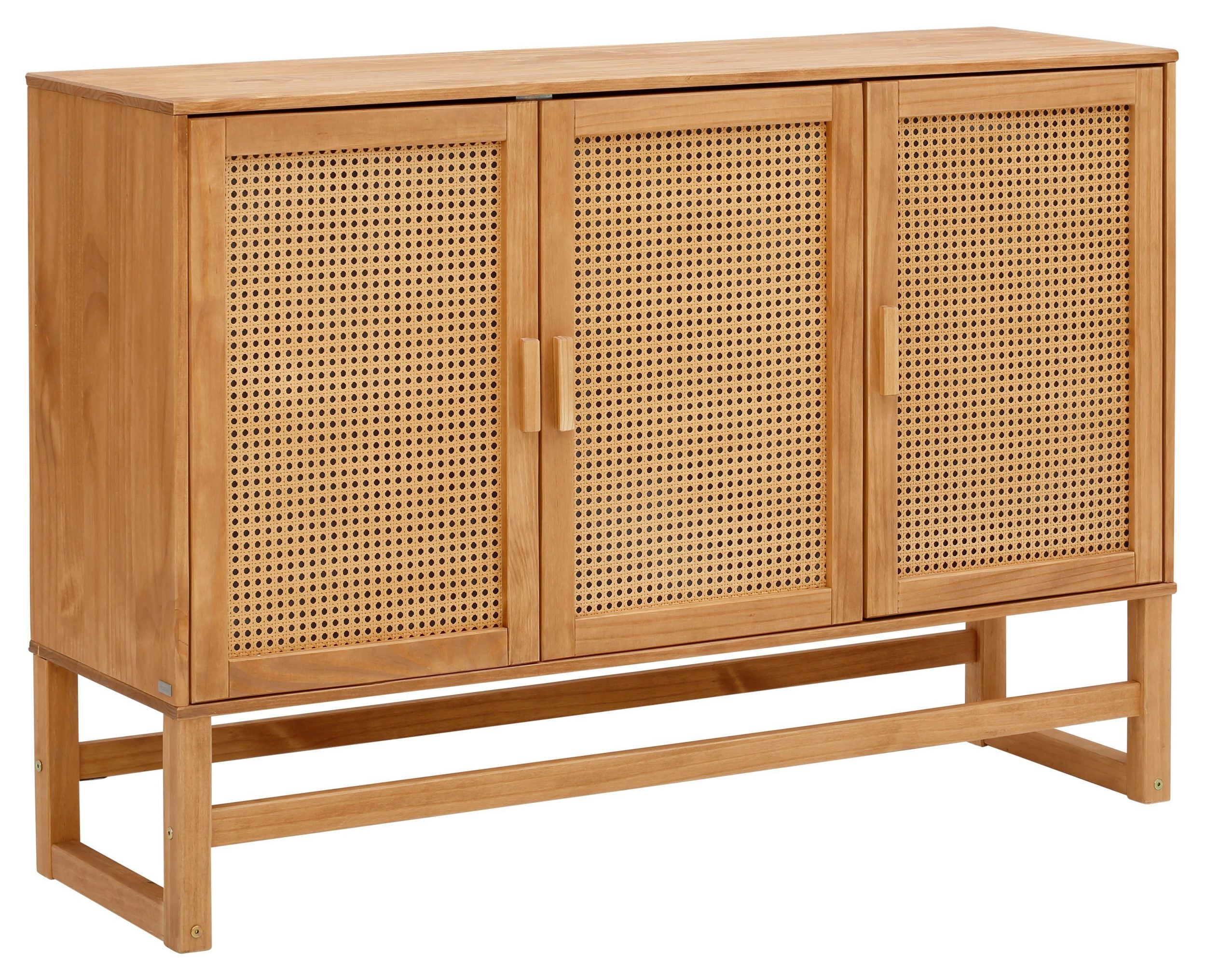 Comoda Jolene , lemn masiv , ratan , 128 cm latime Arboteca