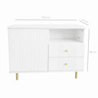 Comodă RAVELLO albă cu 2 sertare și 1 ușă, MDF riflat vopsit, 105x40x80 cm Arboteca