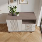 Comodă RAVELLO casmir bazalt cu 2 sertare și 1 ușă, MDF riflat vopsit, 105x40x80 cm Arboteca