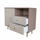 Comodă RAVELLO casmir bazalt cu 2 sertare și 1 ușă, MDF riflat vopsit, 105x40x80 cm Arboteca