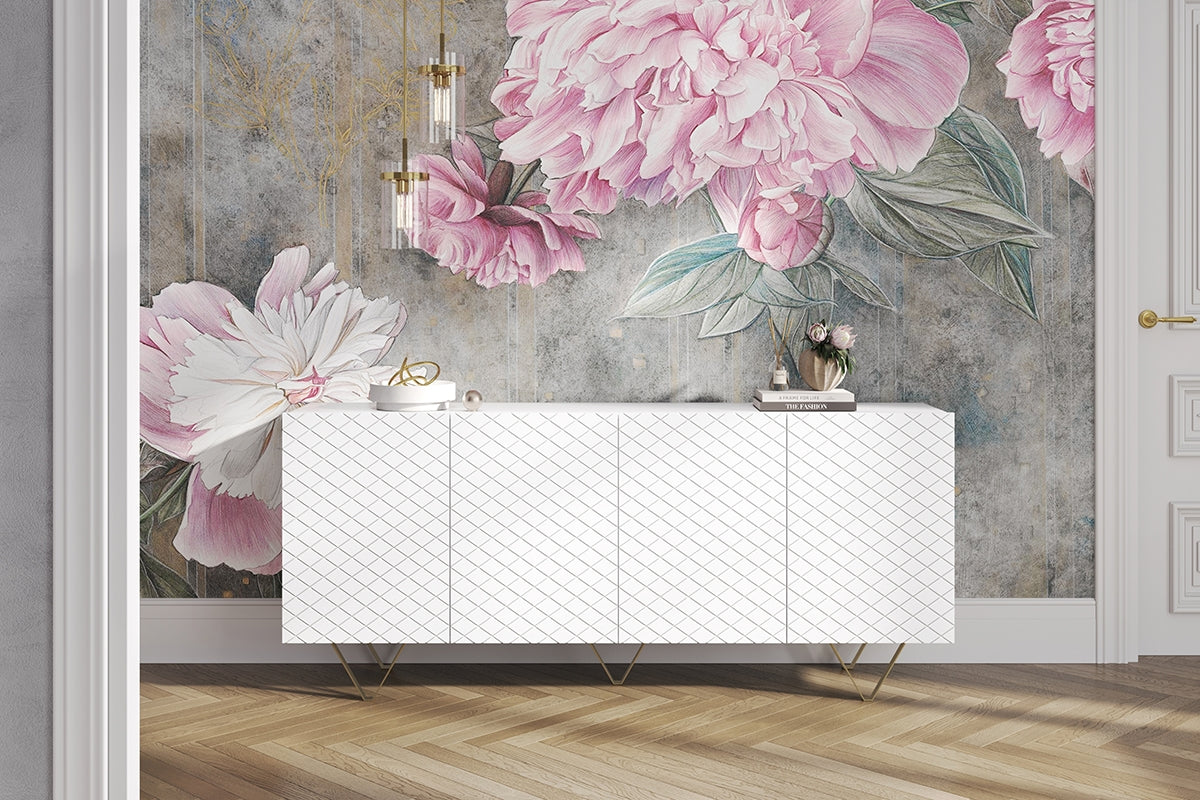 Comoda Scalia, Alb-Auriu, 190 cm latime Arboteca