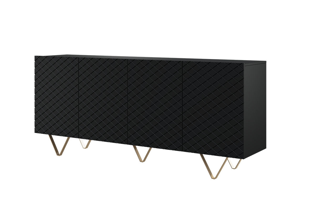 Comoda Scalia, Negru-Auriu, 190 cm latime Arboteca