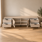 Comodă TV CASARES casmir cu 2 uși și 4 sertare, MDF riflat vopsit, 200x42x58 cm Arboteca