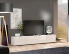 Comoda TV Mister , Alb lucios , 225 cm latime Arboteca
