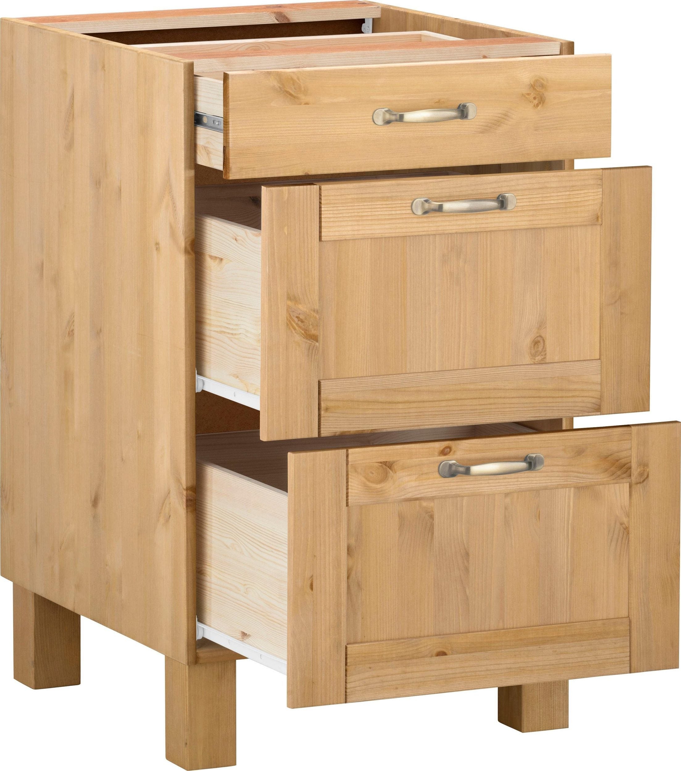 Corp bucatarie Alby, 50 cm latime, trei sertare , lemn masiv Arboteca