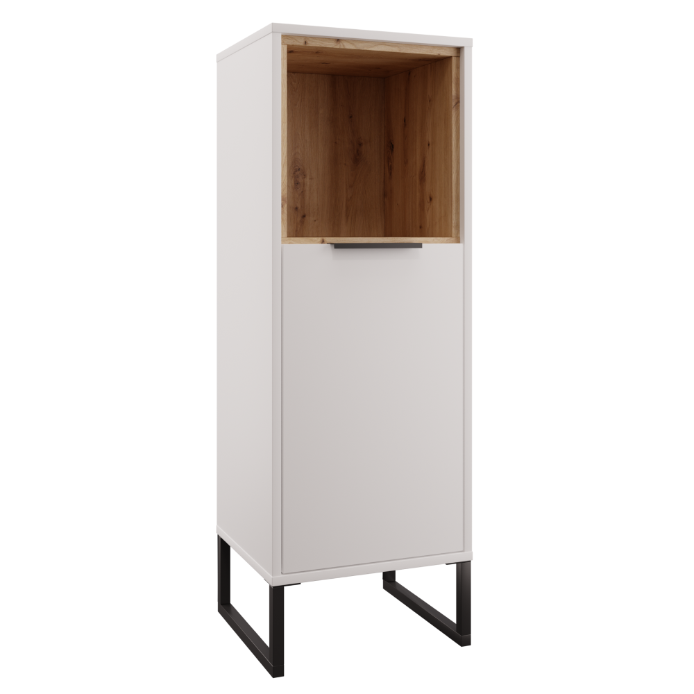Dulap jos CASERTA, alb/stejar artisan, 38.4x35x110.4 cm Kondela