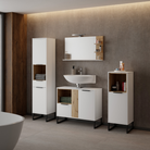 Dulap jos CASERTA, alb/stejar artisan, 38.4x35x110.4 cm Kondela