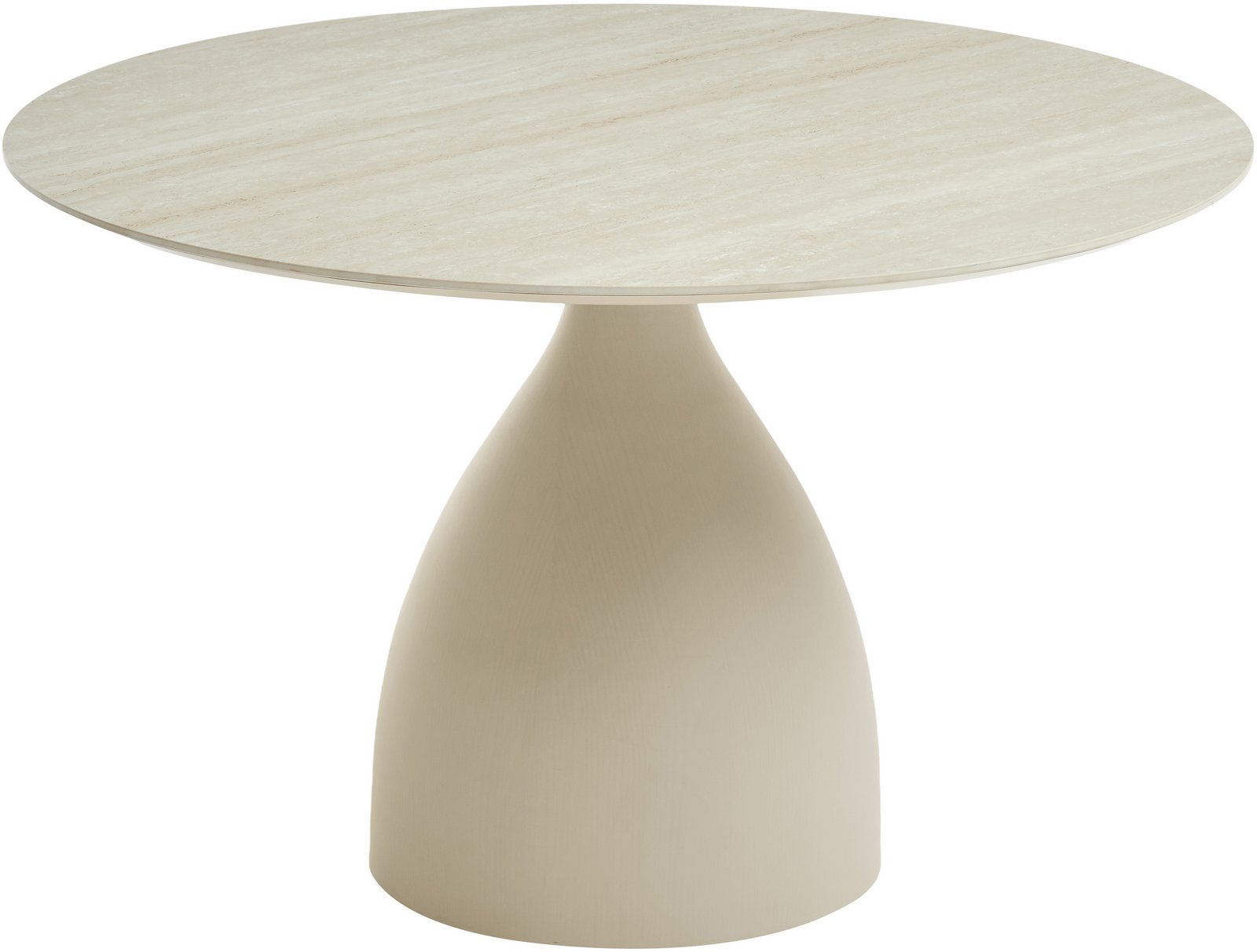 Masă de dining Lealux cu blat din piatră sinterizată, bej, 120 cm Arboteca
