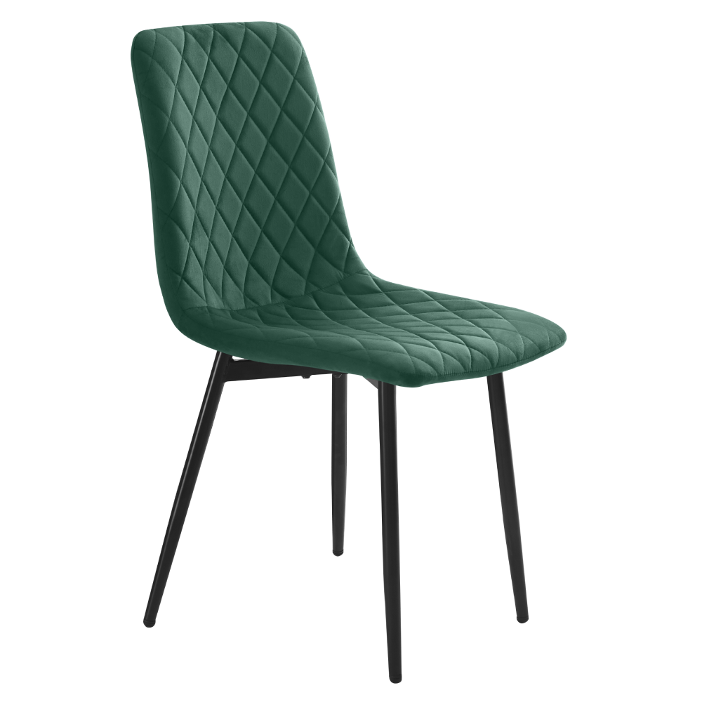 Scaun dining REDONDO TIP 2, material Velvet - culoare smarald / metal, 45x58x89 cm Kondela