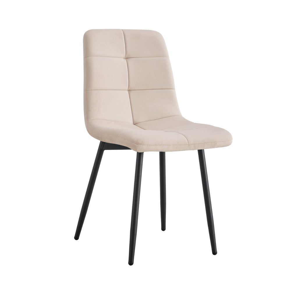 Scaun dining REDONDO TIP 1, material bej Velvet / metal, 45x58x89 cm Kondela