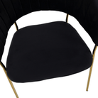 Scaun de sufragerie de design ANAGNI TIP 1, material Velvet negru/gold crom auriu, 58x53x81.5 cm Kondela