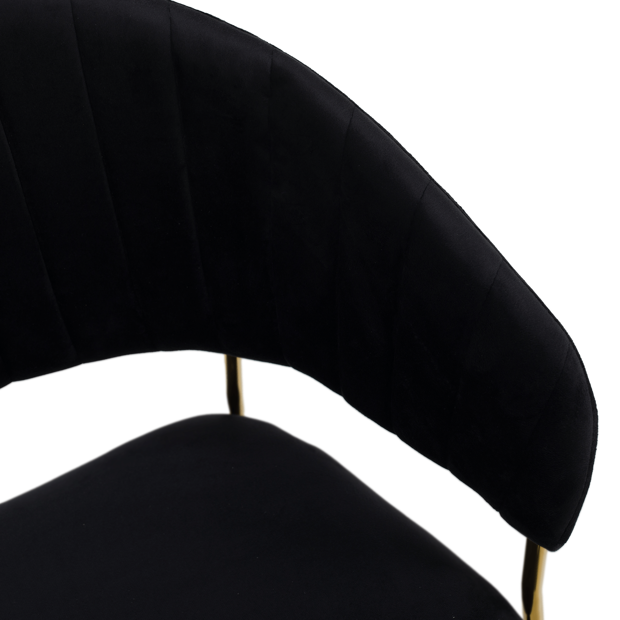 Scaun de sufragerie de design ANAGNI TIP 1, material Velvet negru/gold crom auriu, 58x53x81.5 cm Kondela
