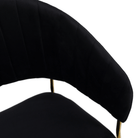Scaun de sufragerie de design ANAGNI TIP 1, material Velvet negru/gold crom auriu, 58x53x81.5 cm Kondela