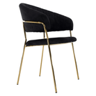 Scaun de sufragerie de design ANAGNI TIP 1, material Velvet negru/gold crom auriu, 58x53x81.5 cm Kondela