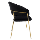 Scaun de sufragerie de design ANAGNI TIP 1, material Velvet negru/gold crom auriu, 58x53x81.5 cm Kondela