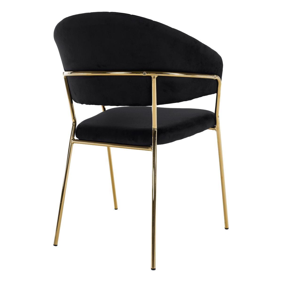 Scaun de sufragerie de design ANAGNI TIP 1, material Velvet negru/gold crom auriu, 58x53x81.5 cm Kondela