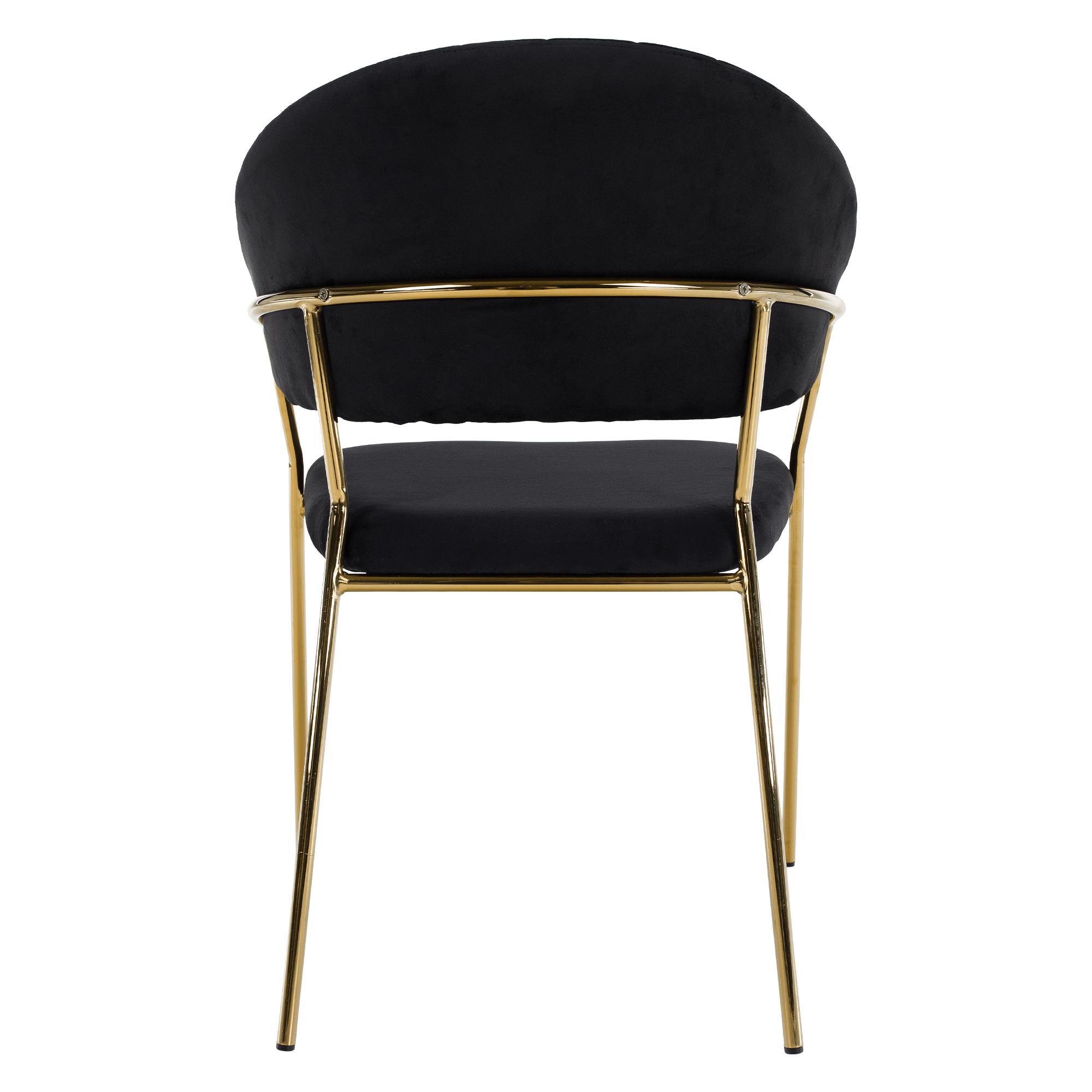Scaun de sufragerie de design ANAGNI TIP 1, material Velvet negru/gold crom auriu, 58x53x81.5 cm Kondela