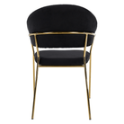 Scaun de sufragerie de design ANAGNI TIP 1, material Velvet negru/gold crom auriu, 58x53x81.5 cm Kondela