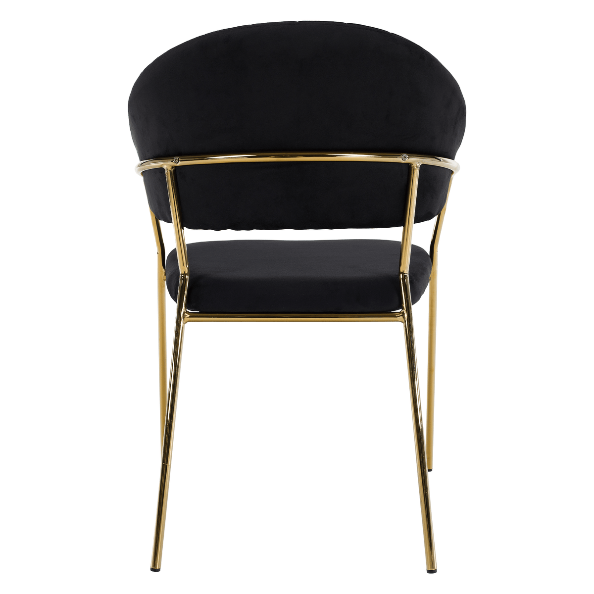 Scaun de sufragerie de design ANAGNI TIP 1, material Velvet negru/gold crom auriu, 58x53x81.5 cm Kondela