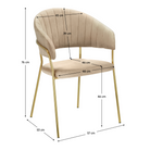 Fotoliu de sufragerie de design ANAGNI TIP 1, bej, Velvet/gold crom auriu, 57x53x76 cm Kondela