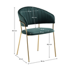 Fotoliu de sufragerie de design ANAGNI TIP 1, verde închis, 58x53x81.5 cm Kondela