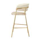 Scaun de bar de design ANAGNI TIP 2, țesătură bej Velvet/gold crom auriu, 55x58x107 cm Kondela