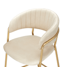 Scaun de bar de design ANAGNI TIP 2, țesătură bej Velvet/gold crom auriu, 55x58x107 cm Kondela