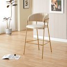 Scaun de bar de design ANAGNI TIP 2, țesătură bej Velvet/gold crom auriu, 55x58x107 cm Kondela