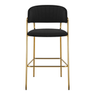 Scaun de bar de design ANAGNI TIP 2, material catifea neagră/gold crom auriu, 55x58x107 cm Kondela