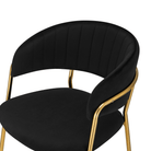 Scaun de bar de design ANAGNI TIP 2, material catifea neagră/gold crom auriu, 55x58x107 cm Kondela