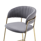 Scaun de bar de design ANAGNI TIP 2, țesătură gri-maro Velvet/gold crom auriu, 55x58x107 cm Kondela