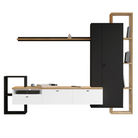Mobilier de perete living, negru/alb/stejar craft auriu, DENISO Kondela