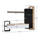 Mobilier de perete living, negru/alb/stejar craft auriu, DENISO Kondela