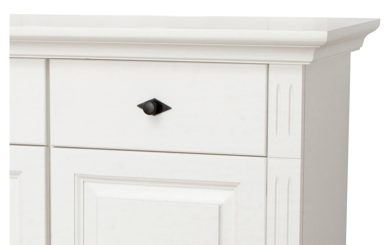 Comoda Amelie din lemn masiv, 137x41x91 cm, Alb Arboteca