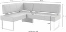 Colțar de bucătărie Rab, 180 cm, tapițat piele ecologică neagră/gri Arboteca