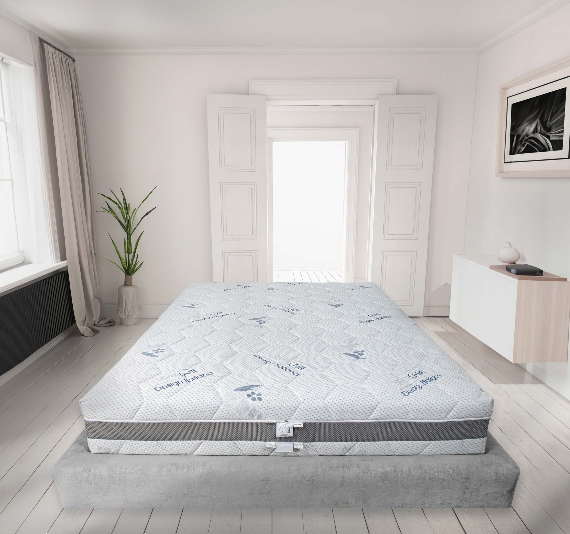 Saltea memory foam Super Golden, 7 zone de confort, husă detașabilă la alegere, 28 cm SilverCare 4D Golden Dreams