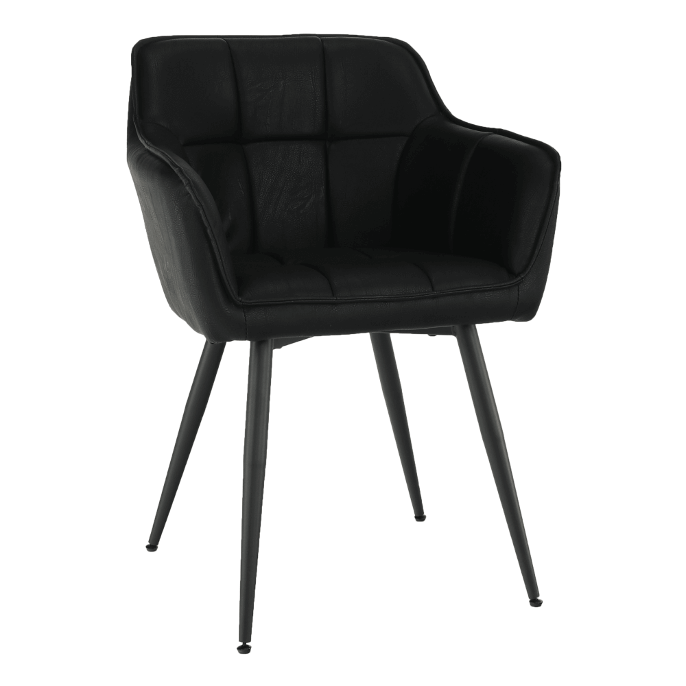 Fotoliu de design, negru, piele eco DELUXE/metal, 56x53.5x79 cm Kondela